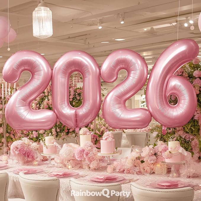 RainbowQ Pink 6 Balloon Number 40 Inch 0-40 Foil Large Balloons | Big Mylar 6 - Image 6