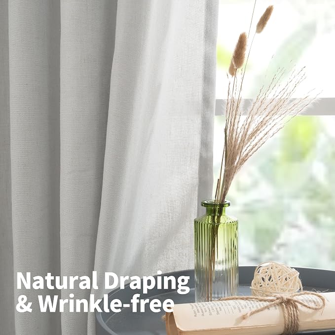 YoungsTex 90 Inches Length Linen Curtains - Image 7