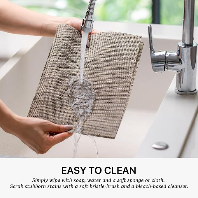 LEXMORE Placemats Set of 6 Vinyl/Plastic Woven Place Mats - Image 4