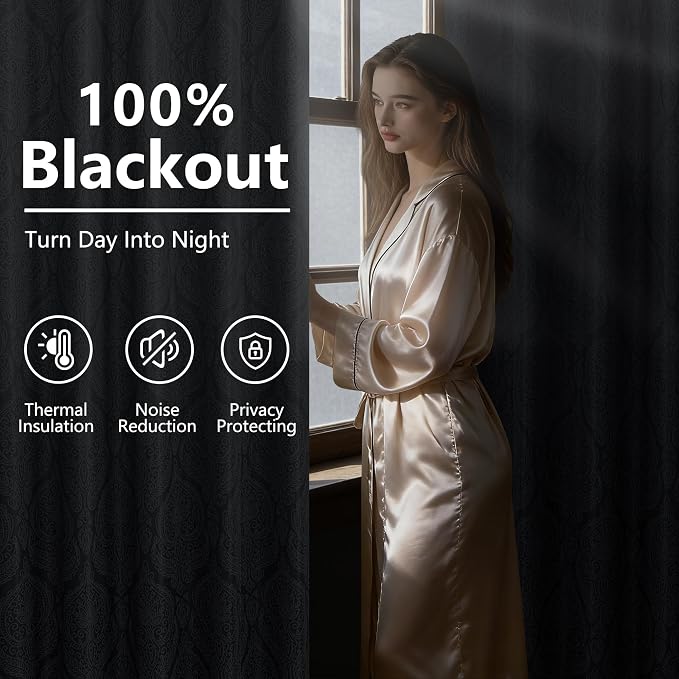 DWCN 100% Blackout Curtains for Bedroom 96 Inch Long - Image 6