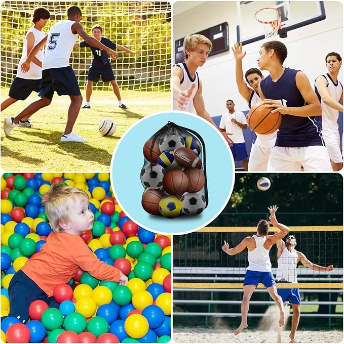 BROTOU Extra Large Sports Ball Bag Mesh, Basketball Bags Team Balls | - Image 6