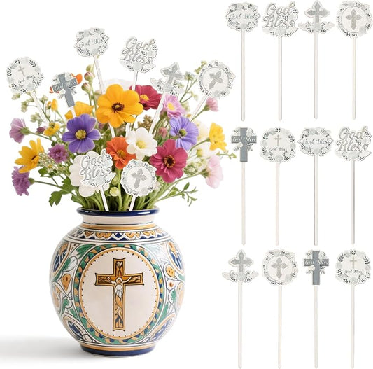 TICIAGA Floral God Bless Decorative Picks by TICIAGA