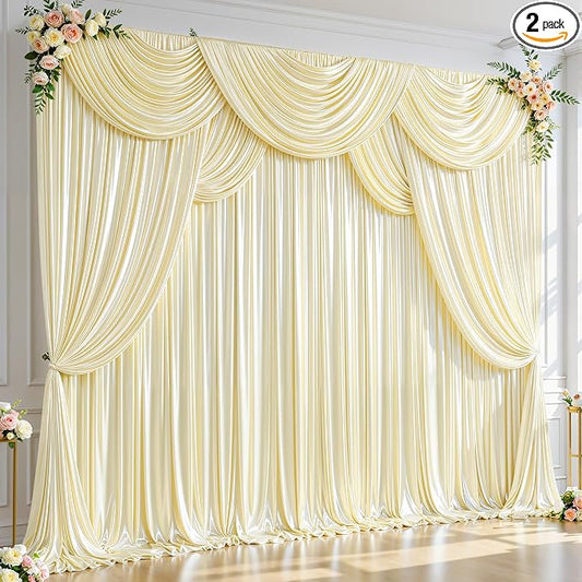 20x10ft Champagne Glitter Backdrop Curtain by Partisky