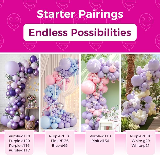 Bezente Pastel Purple Party Latex Round Balloons 36 Inch 8 Pack | Lavender - Image 4