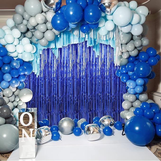 5 Pack 3.3 x 9.9 ft Dark Blue Fringe Backdrop Streamers Party Decorations | - Image 6