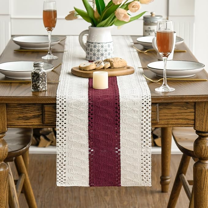 Artoid Mode Red Farmhouse Rustic Christmas Table Runner 12x72 Inch | Seasonal - Image 2