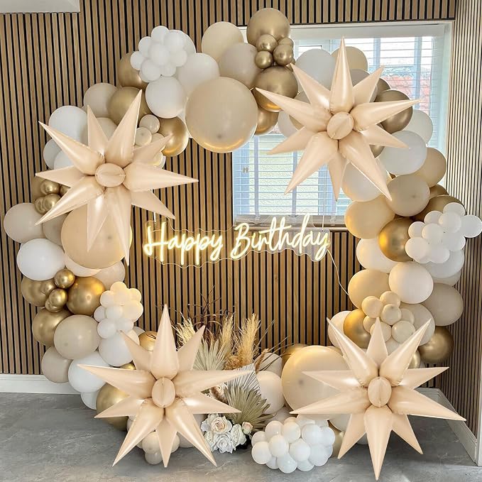 72 Pcs Star Balloons Foil Explosion Balloons Magic 12 Point Star Cone Balloon - Image 3