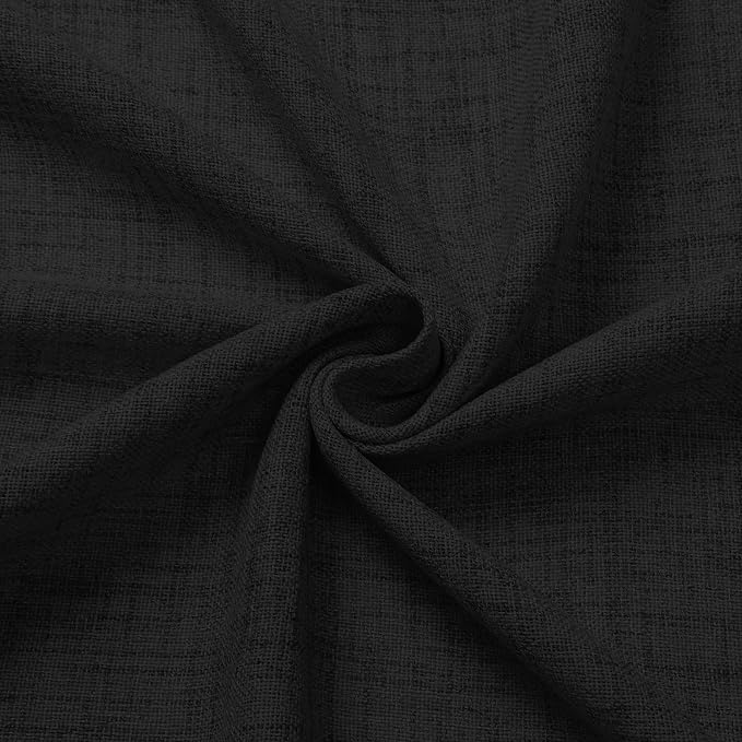Tollpiz Short Linen Curtain Bedroom Rod Pocket Semi Sheer Curtains Burlap Light - Image 9