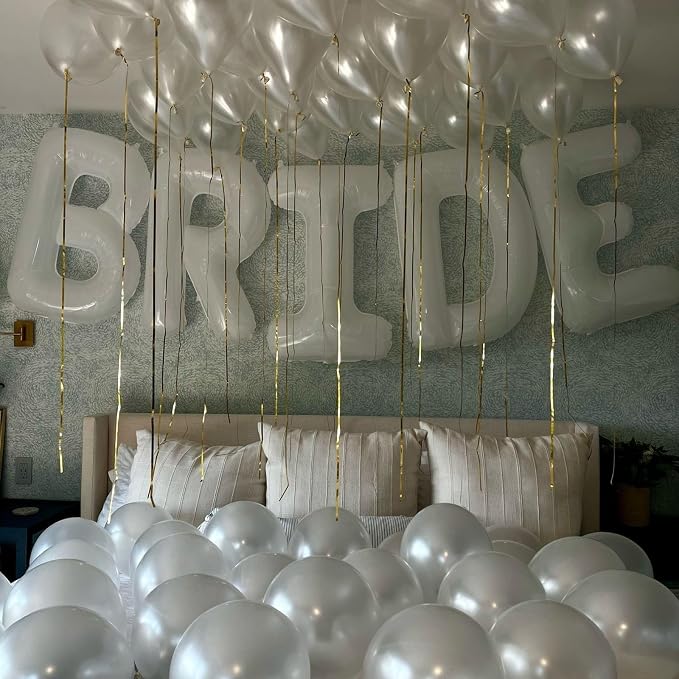 BRIDE Balloons Bachelorette Party Decorations, 40 Inch White Bride Letter Mylar - Image 8