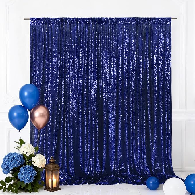 Eternal Beauty Navy Blue 3mm Sequin Backdrop 4x7 Ft by EternalBeauty