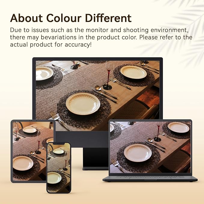 AHHFSMEI Paper Braided Round Placemats Set of 8 Natural Non-Slip Heat Resistant - Image 6