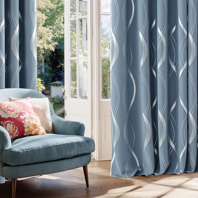 NICETOWN Dusty Blue 63" Length Curtains - Image 2