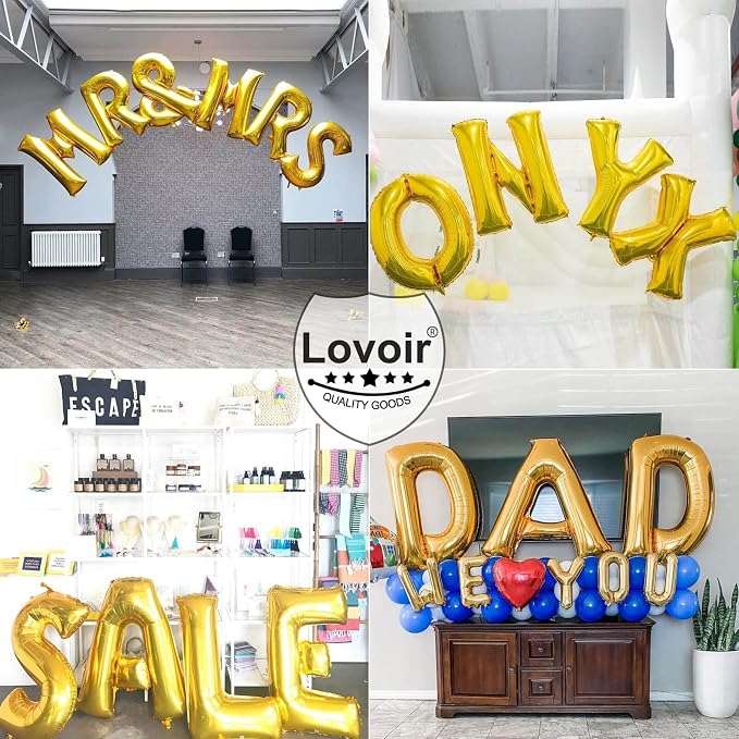 Lovoir 40 Inch Large Gold Letter A Balloons Big Size Jumbo Mylar Foil Helium - Image 6