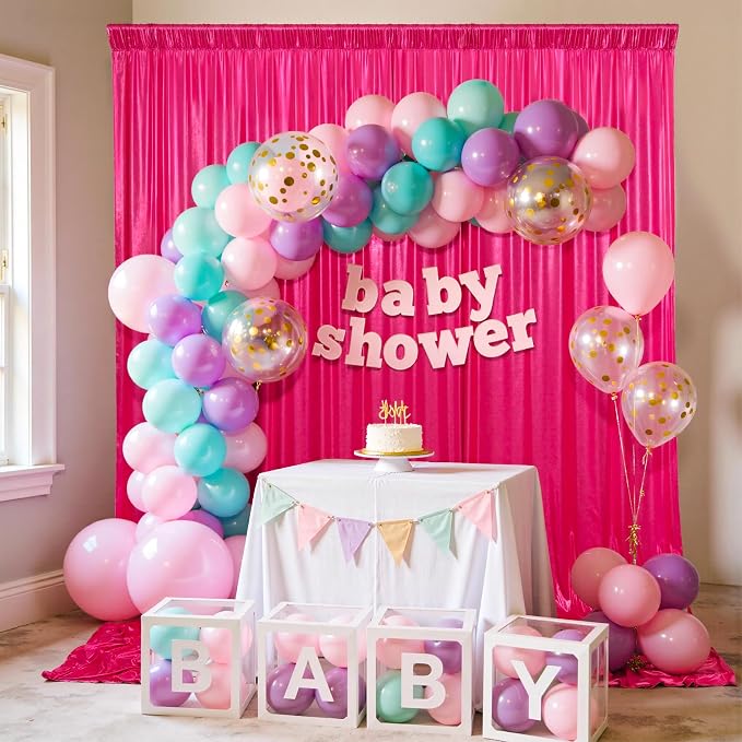 40x10ft Shimmer Hot Pink Sequin Backdrop Curtain - Image 9
