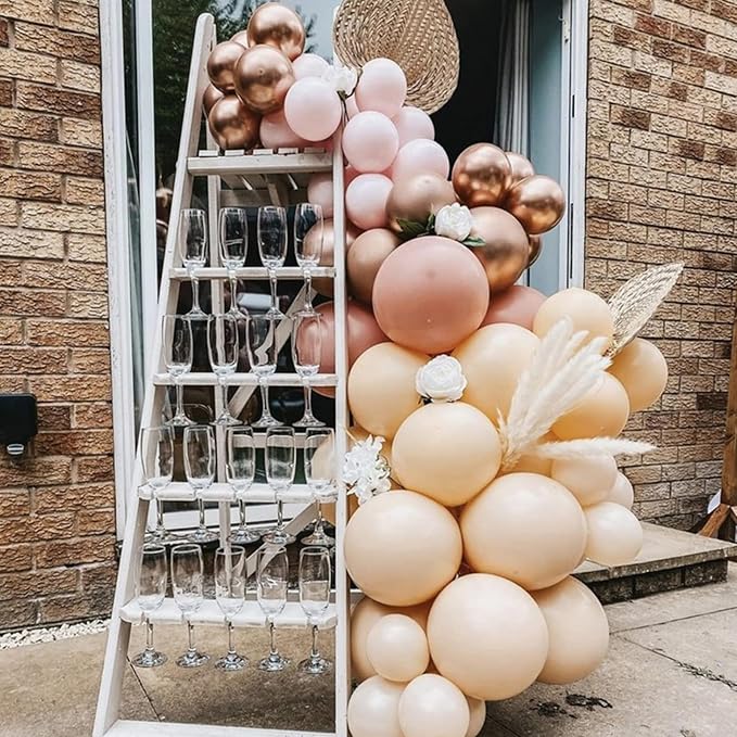 PartyWoo Nude Balloons 50pcs Latex Apricot Boho Helium Balloons 5 Inch | - Image 7