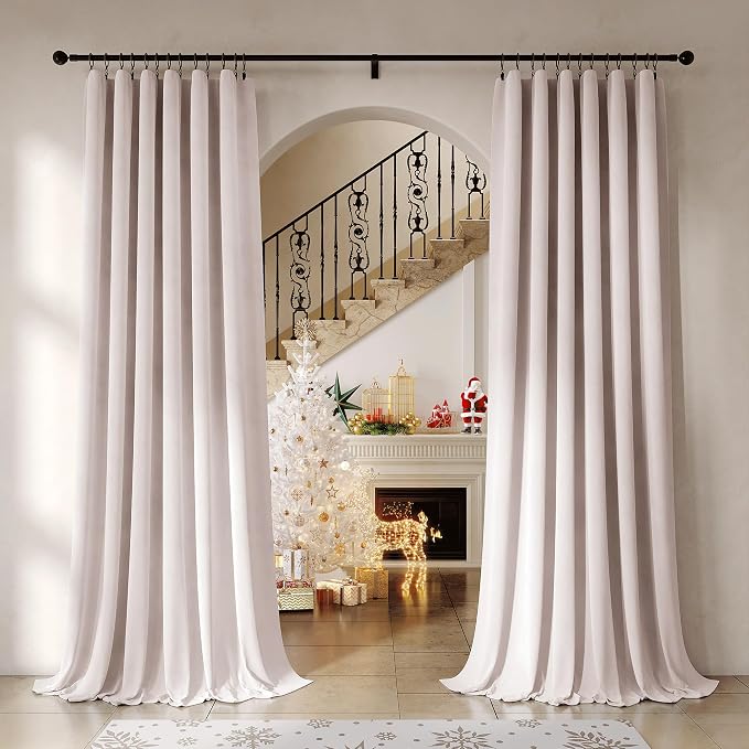 Beauoop Velvet Curtains for Bedroom Living Room Pink 52x84 2 Panels | Soft by Beauoop