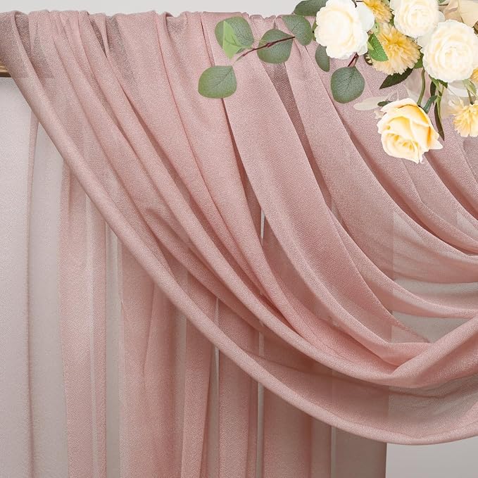 Wedding Arch Draping Fabric Backdrop Drapes 3 Panels, Dusty Rose | 28.7"x20FT - Image 4