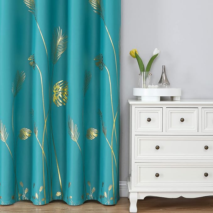 Teal Blackout Curtains 84 Inches Long, Grommet Curtains - Image 2