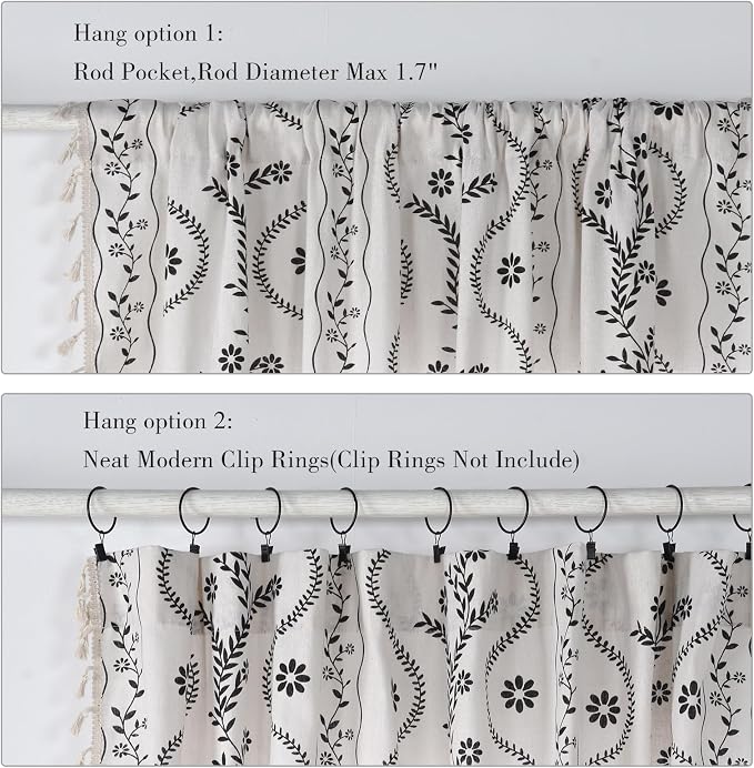 Schweek Boho Tassels Curtain 63 Inches Long 2 Panels - Image 6