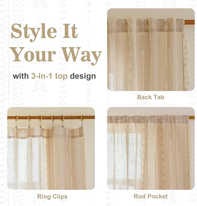 Boho Curtains 63 inch Long - Image 5