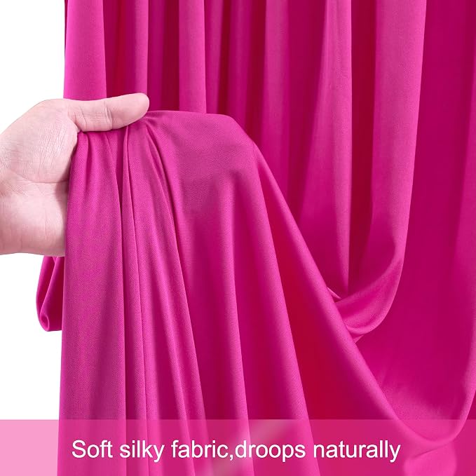 6 Panels Hot Pink Backdrop Curtains - Image 6
