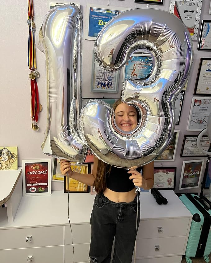 Silver Number 13 Balloon 40 Inch - Image 4