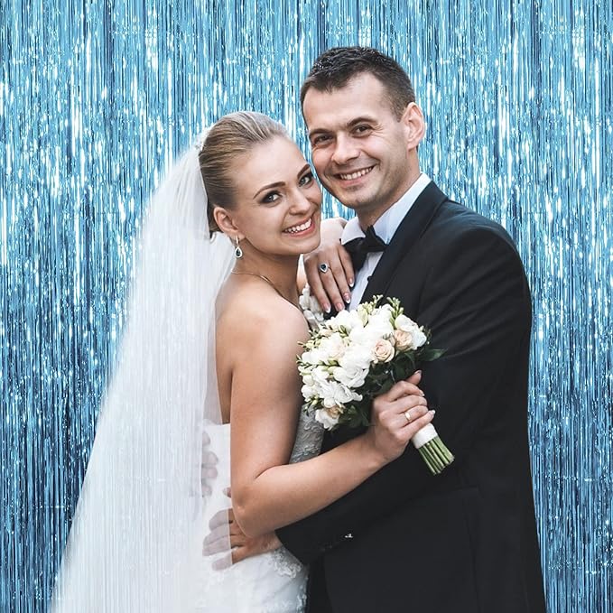 10 Pack Blue Backdrop Curtain Tinsel Streamers Ocean Themed Decor Birthday - Image 5