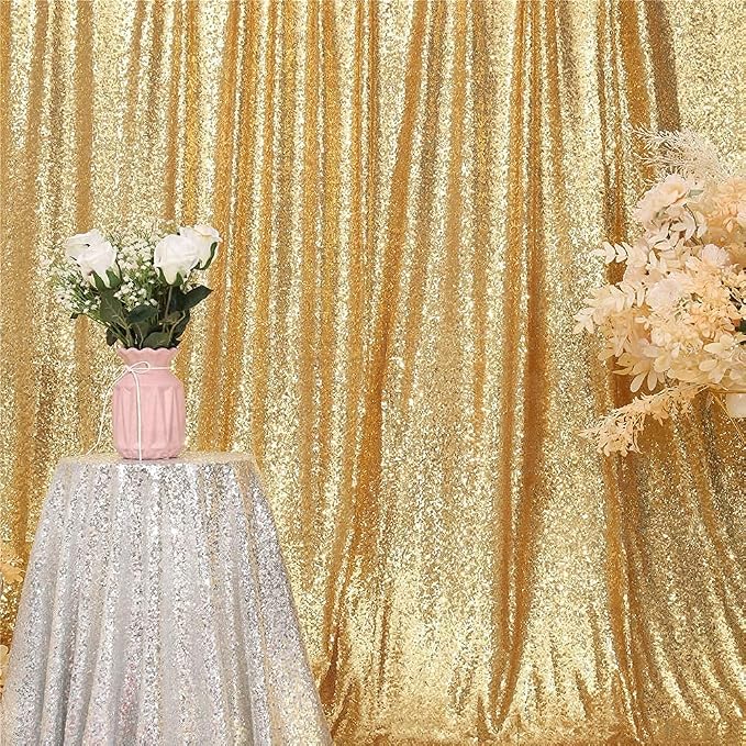 Gold Sequin Backdrop, 5FT x 7FT Sequin Photography Backdrop Curtain - Image 8
