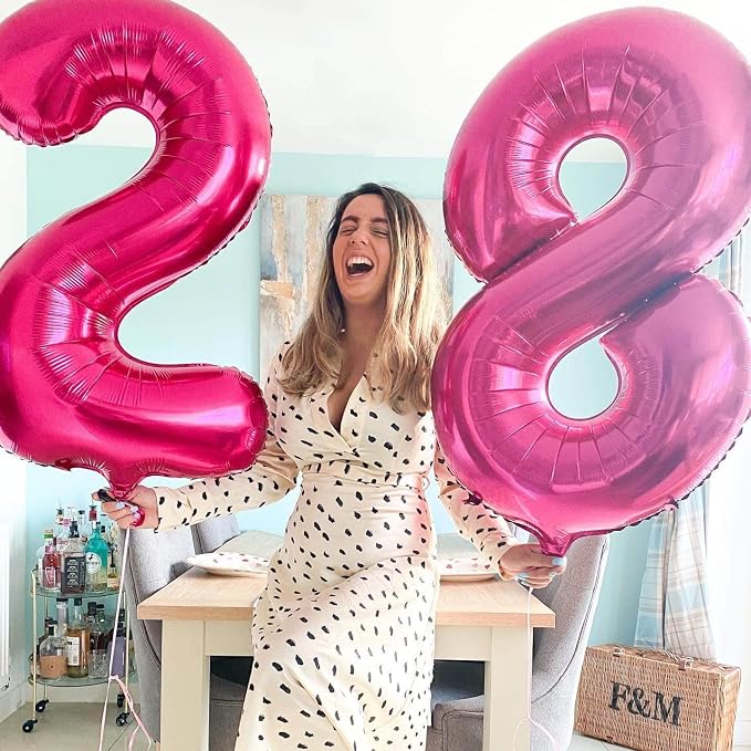 40 Inch Hot Pink 45 Balloons Giant Number 45 Balloons Hot Pink 45 Birthday - Image 4