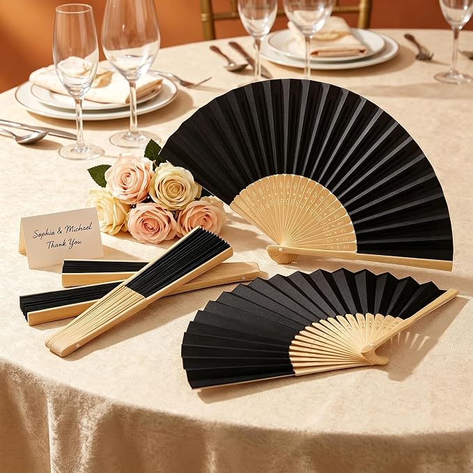 Paper Hand Fans, 8.3 Inch Foldable Handheld Fans - Image 9