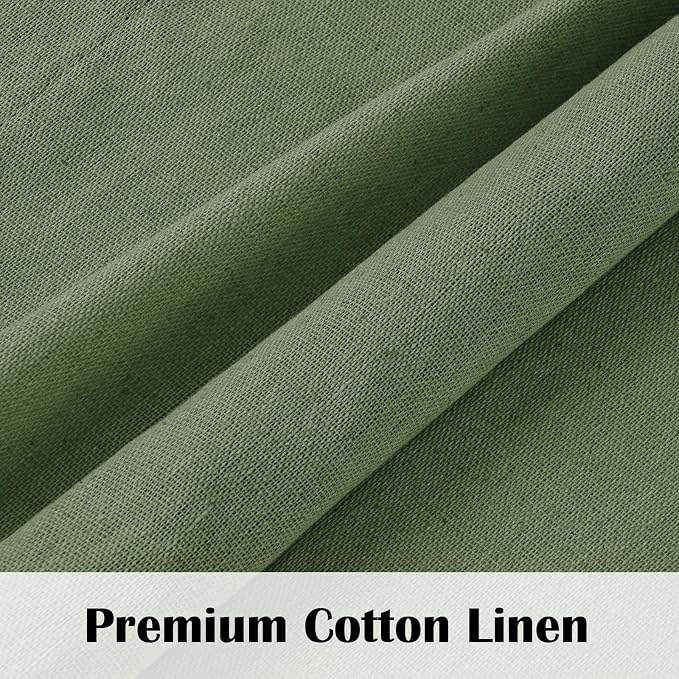 Farmhosue Kitchen Curtains 36 Inch Length, Rustic Cotton Linen Tier Curtains - Image 5