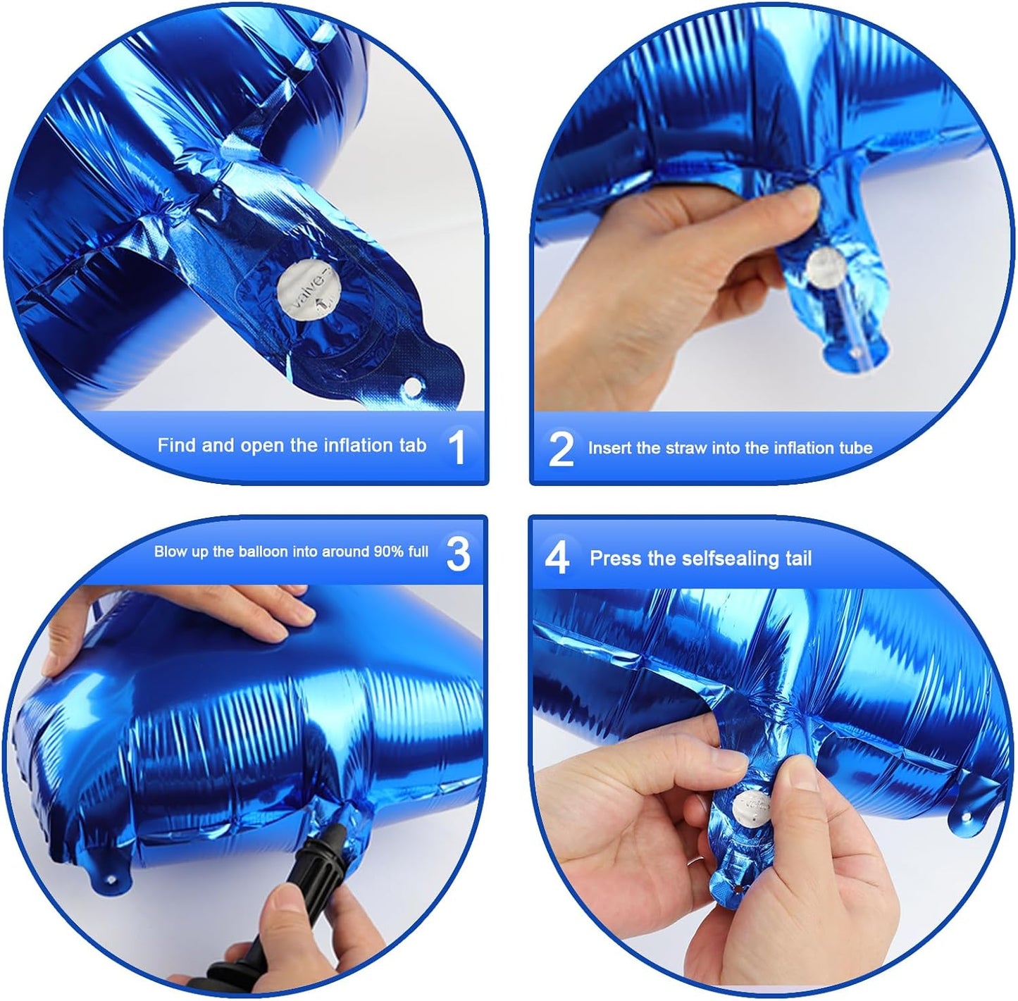 Blue Jumbo Number 50 Balloon 40 Inch, Men Women 50 Birthday Supplies, Foil Helium 50 Birthday Giant Balloon, Mylar Blue Number Balloons Anniversary Decorations