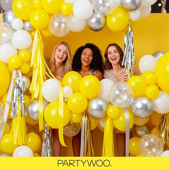 PartyWoo Yellow Balloons 130pcs Matte Yellow Color 18 12 10 5 Inch | 18 12 10 5 - Image 5