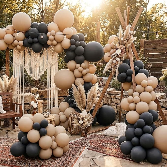 RUBFAC 87pcs Light Brown Balloons Different Sizes 18 12 10 5 Inches, Premium - Image 7