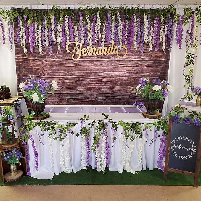 Artificial Wisteria Hanging Flowers-Fake Wisteria Flower Garland Silk Vines - Image 3