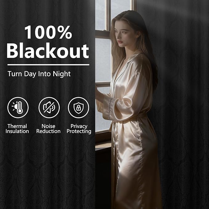DWCN 100% Blackout Curtains for Bedroom 54 Inch Long - Image 2