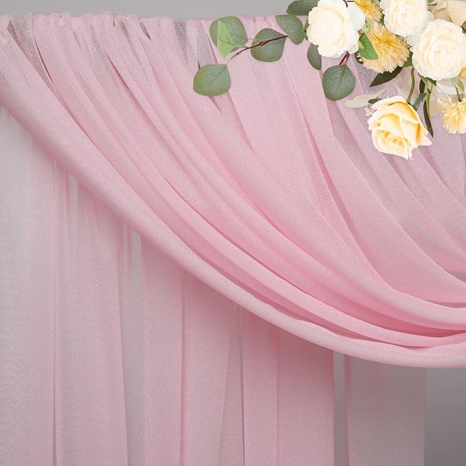 Wedding Arch Draping Fabric Backdrop Drapes 2 Panels, Blush Pink | 28.7"x20FT - Image 4
