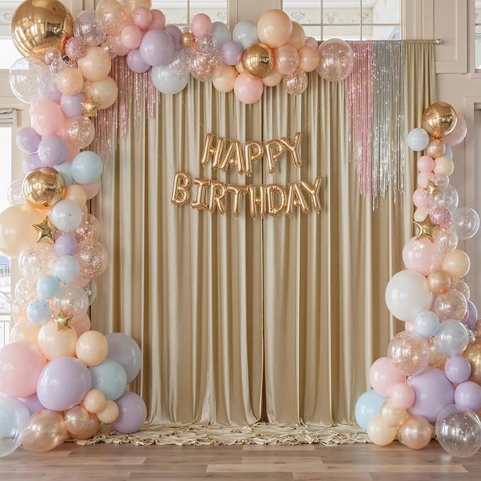 20ft×12ft Wrinkle Free Champagne Backdrop Curtain - Image 8