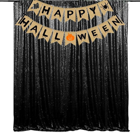 JYFLZQ Black Sequin Backdrop Curtains 10ft x 10ft 1 Panel Sparkly Photography by JYFLZQ
