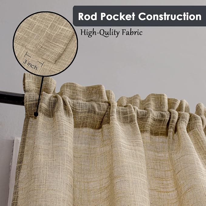 Beda Home Tassel Linen Textured Swag Curtain Valance - Image 2