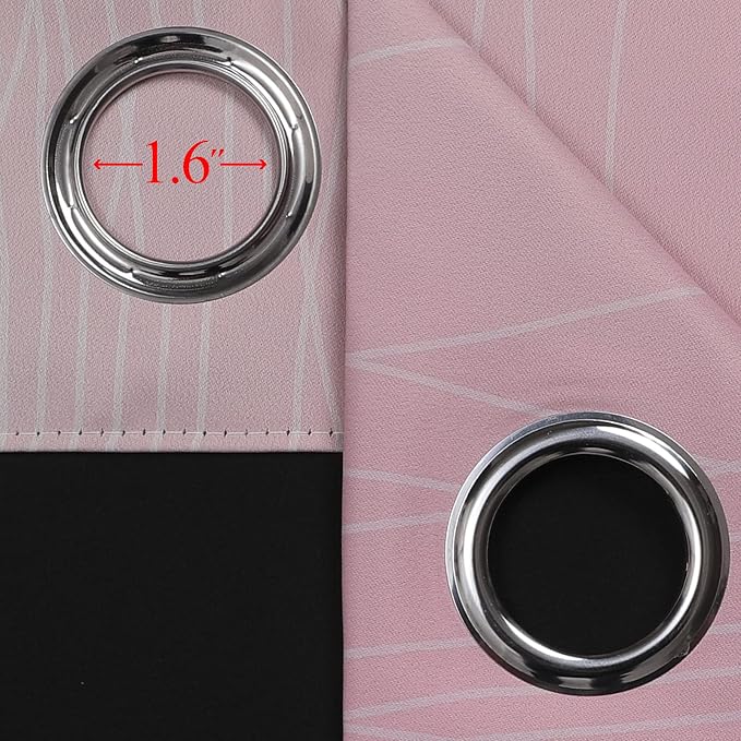 Sage and Pink Blackout Curtains 54 Inch Length, Light Blocking Gradient Grommet - Image 7