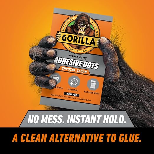 Gorilla Adhesive Dots, Double-Sided, 0.5" Diameter, 150 Pieces | No Mess - Image 2