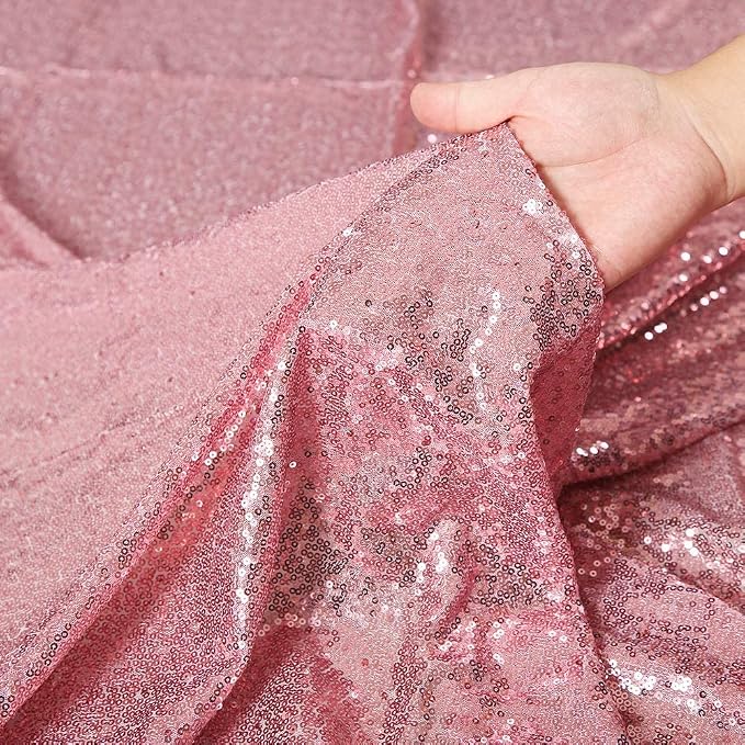 Poise3EHome Fuchsia Pink Sequin Backdrop Curtains, 2 Panels 2FTx8FT Glitter - Image 9
