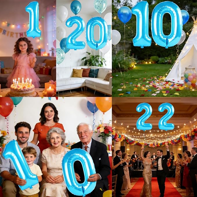 40 Inch Number 1 Balloons for 1st Birthday Party Decorations, 0-100 Jewelry - Image 7