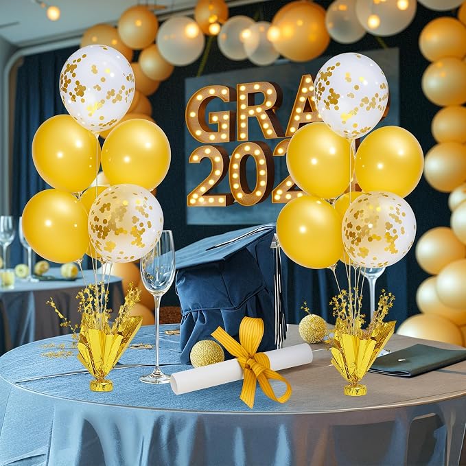 4 Set Gold Table Centerpiece Balloons Stand Kit - Image 2