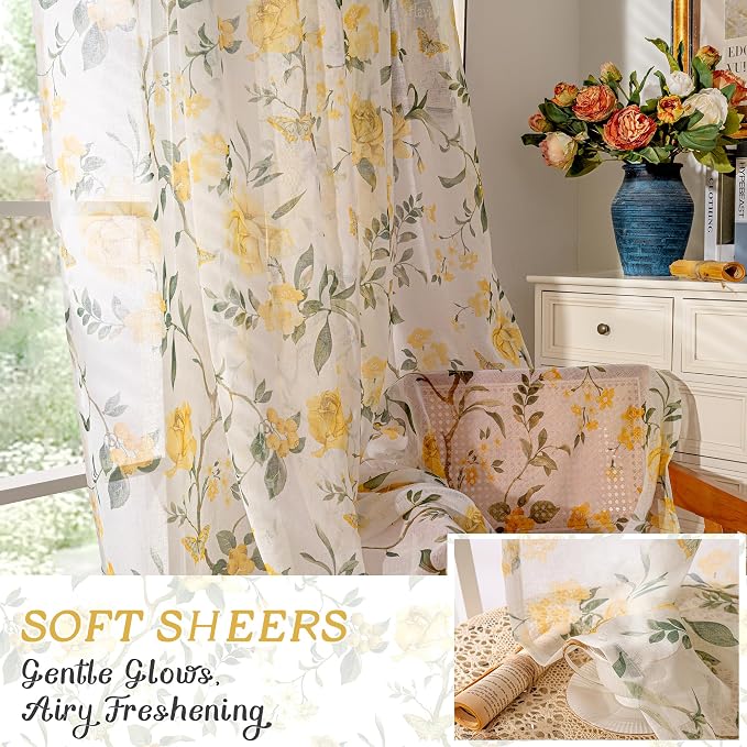 French Country Farmhouse Sheer Curtains - Image 6