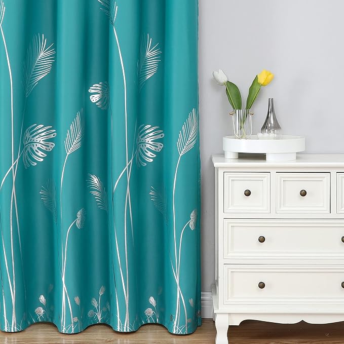 Teal Blackout Curtains 84 Inches Long, Grommet Curtains - Image 2