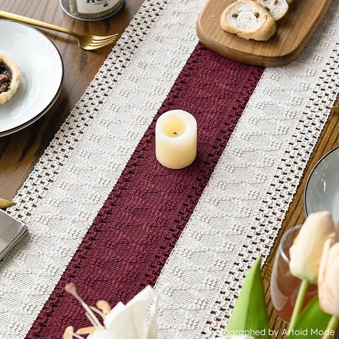 Artoid Mode Red Farmhouse Rustic Christmas Table Runner 12x72 Inch | Seasonal - Image 4