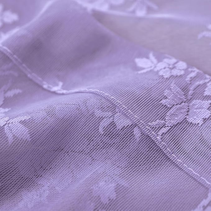 Kotile Light Purple Lace Curtains - Image 7