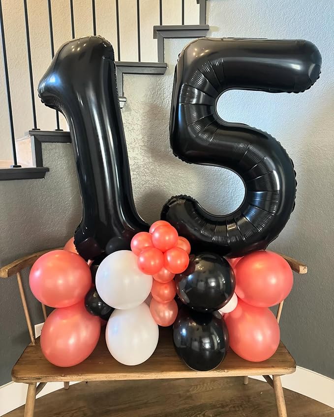 26 Balloon - Black Birthday Number Balloons, 40 Inch Decorations Men Women | - Image 7